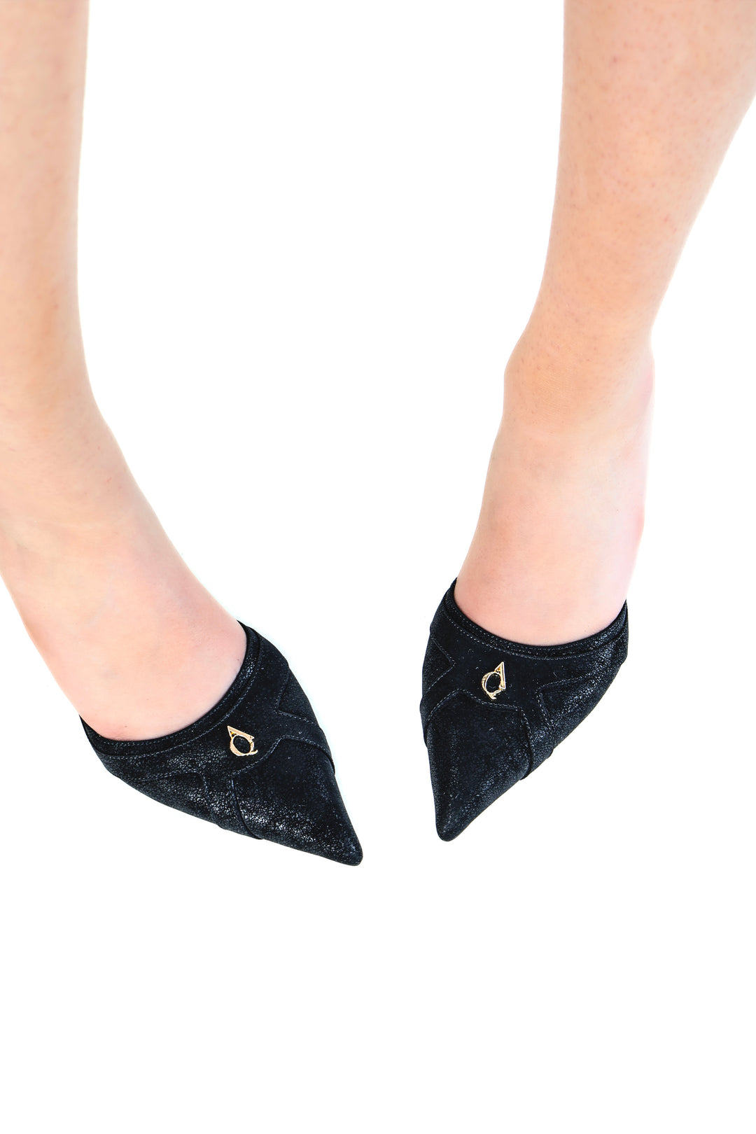 QAFARRIN THÉVRA NOIR ABSOLU – Hakiki Dana Deri 6 CM Kitten Heel Mule