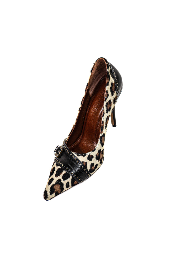 QAFARRIN DRAX – Leopar Desenli Stiletto Ayakkabı