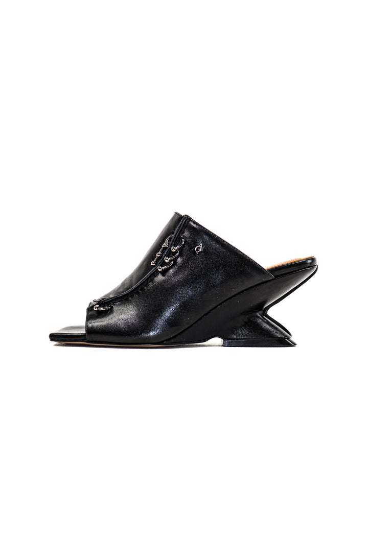 QAFARRIN LEXA – Prime-Cut Genuine Leather Sculptural Heel Mule