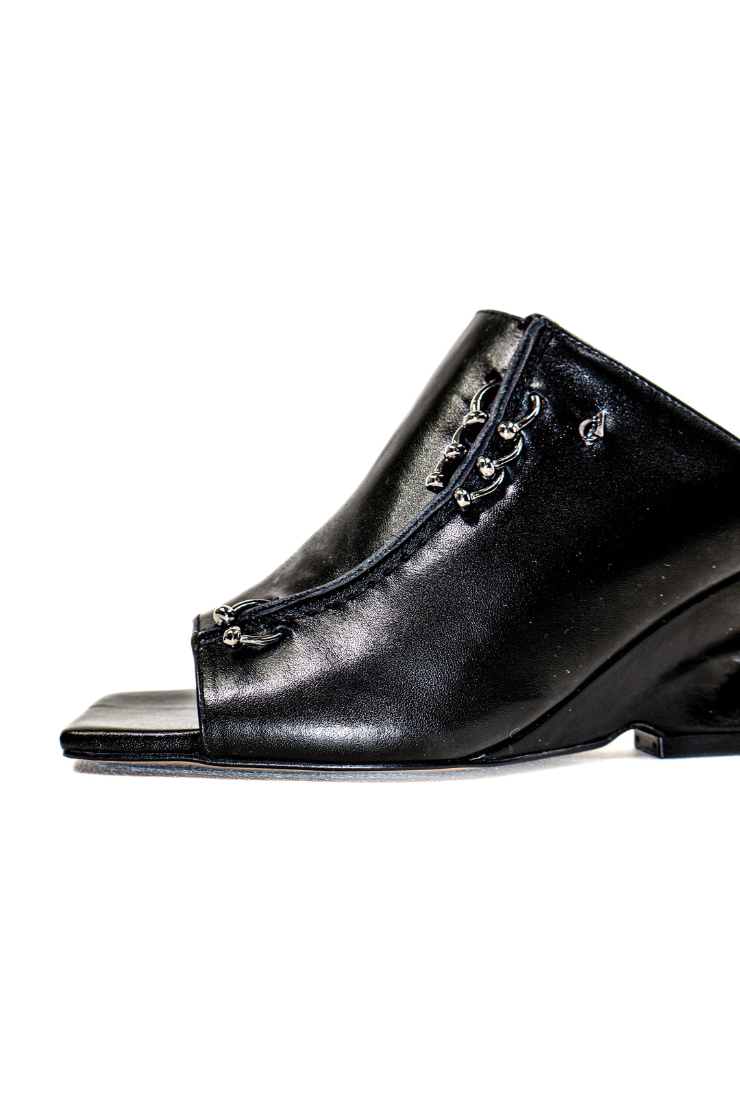 QAFARRIN LEXA – Prime-Cut Genuine Leather Sculptural Heel Mule