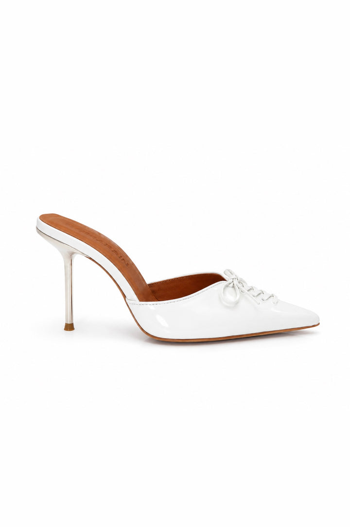 Qafarrin VIOLA WHITE – Hakiki Dana Deri Rugan Mule Stiletto