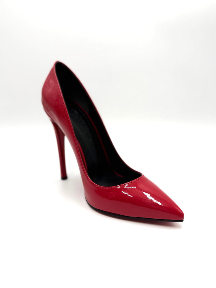 Afrodit Kırmızı Rugan Deri 12 CM Stiletto