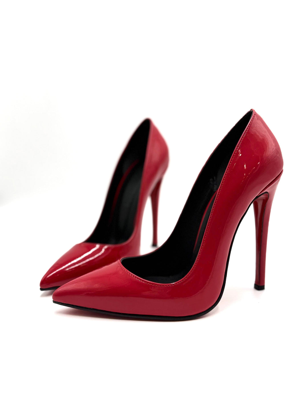 Afrodit Kırmızı Rugan Deri 12 CM Stiletto