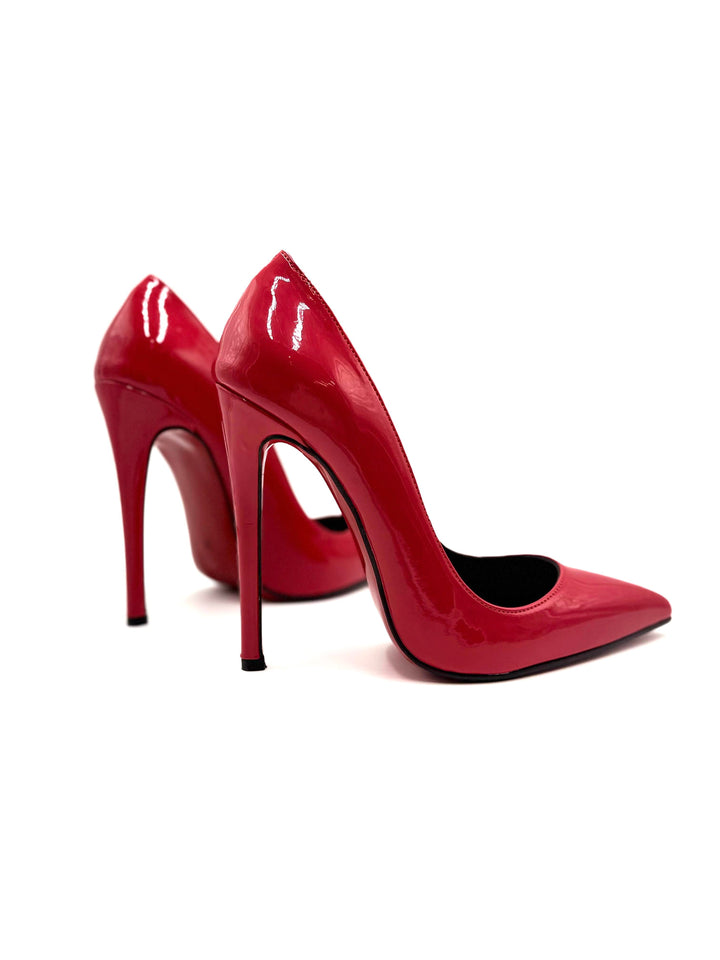 Afrodit Kırmızı Rugan Deri 12 CM Stiletto