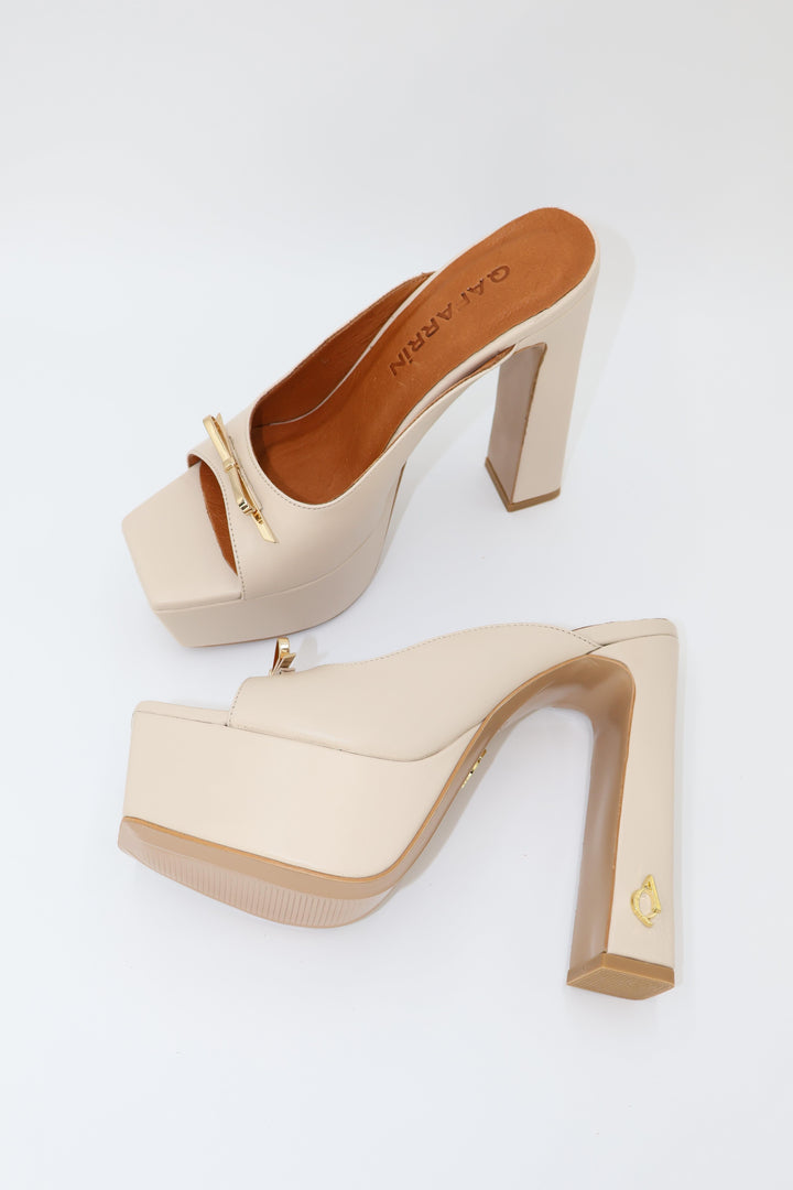 Qafarrin ALVÉA – Bej Hakiki Dana Deri Platform Mule