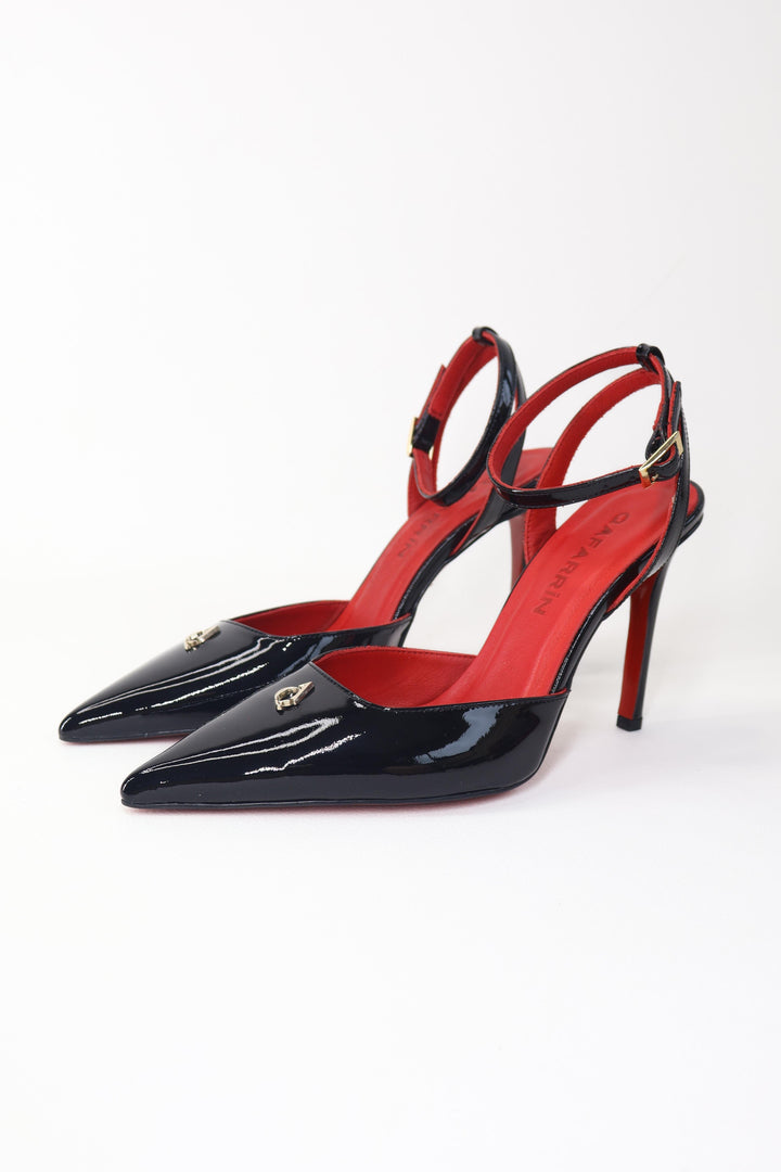 Qafarrin AMBRÉA NOIR – Hakiki Dana Deri Slingback Stiletto