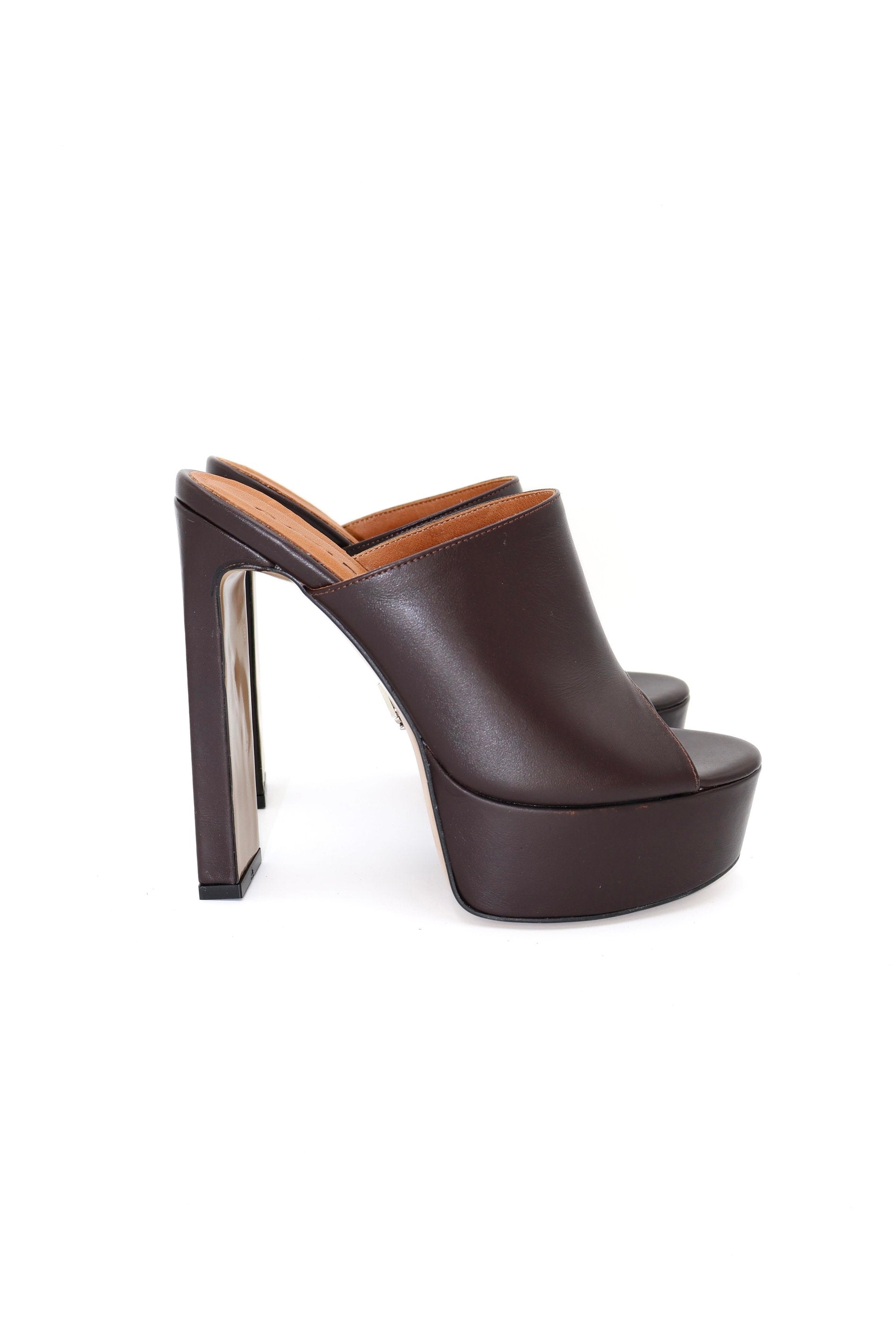 Qafarrin BELLVANA – Dark Brown Genuine Leather Platform Mule