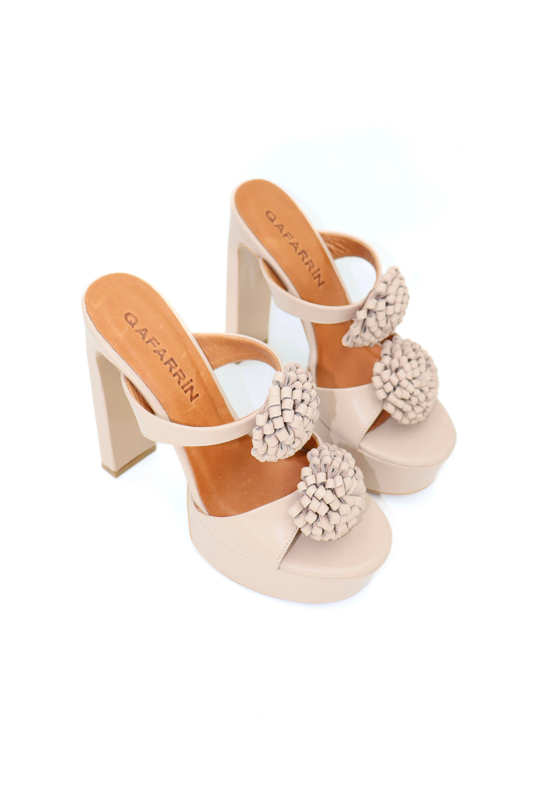 Qafarrin CIRELLA – Bej Rugan Hakiki Deri Platform Mule