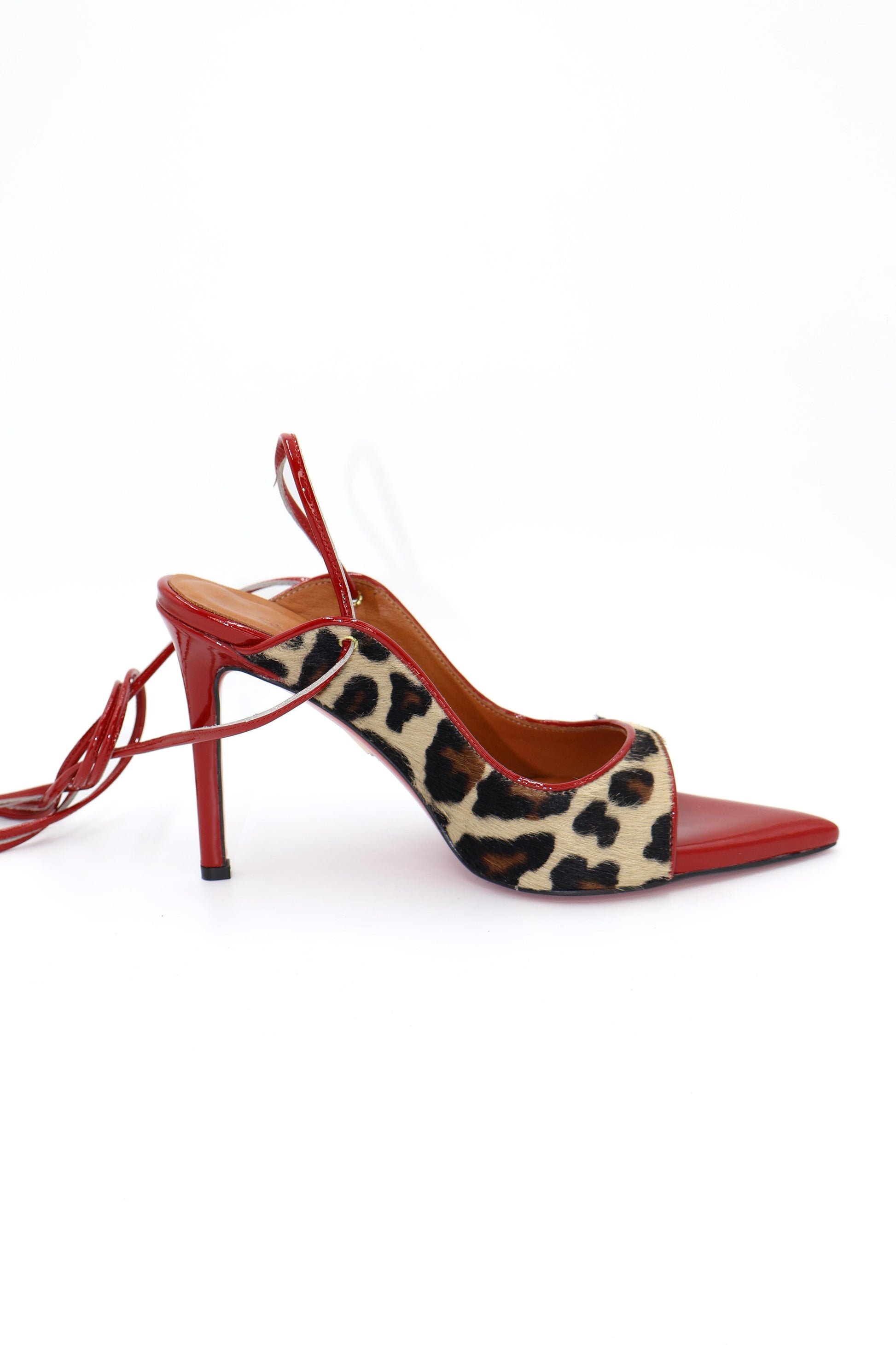 Qafarrin FELINA ROSSO – Genuine Thai Leather and Cowhide Patent Leather Stiletto