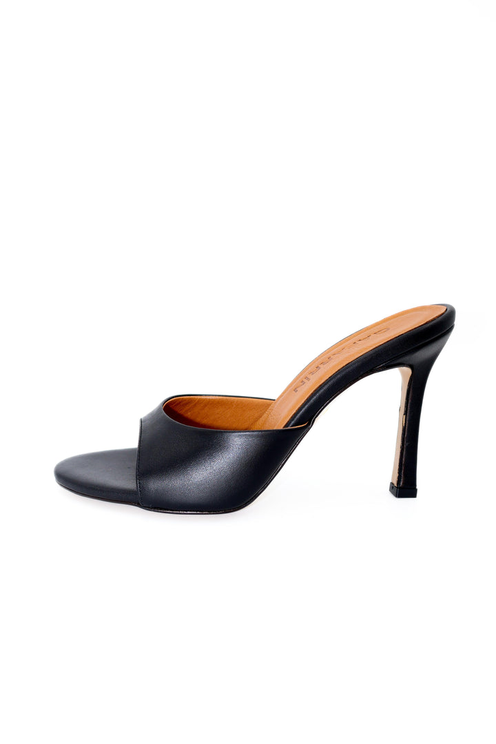 Qafarrin NOIR VIVE – Özel Tasarım Hakiki Dana Deri Mule Stiletto