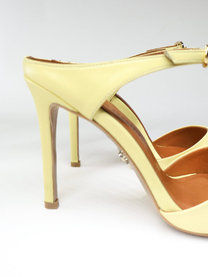 Qafarrin NOIRELLE Soleil – Altın Tokalı Hakiki Dana Deri Slingback Mule