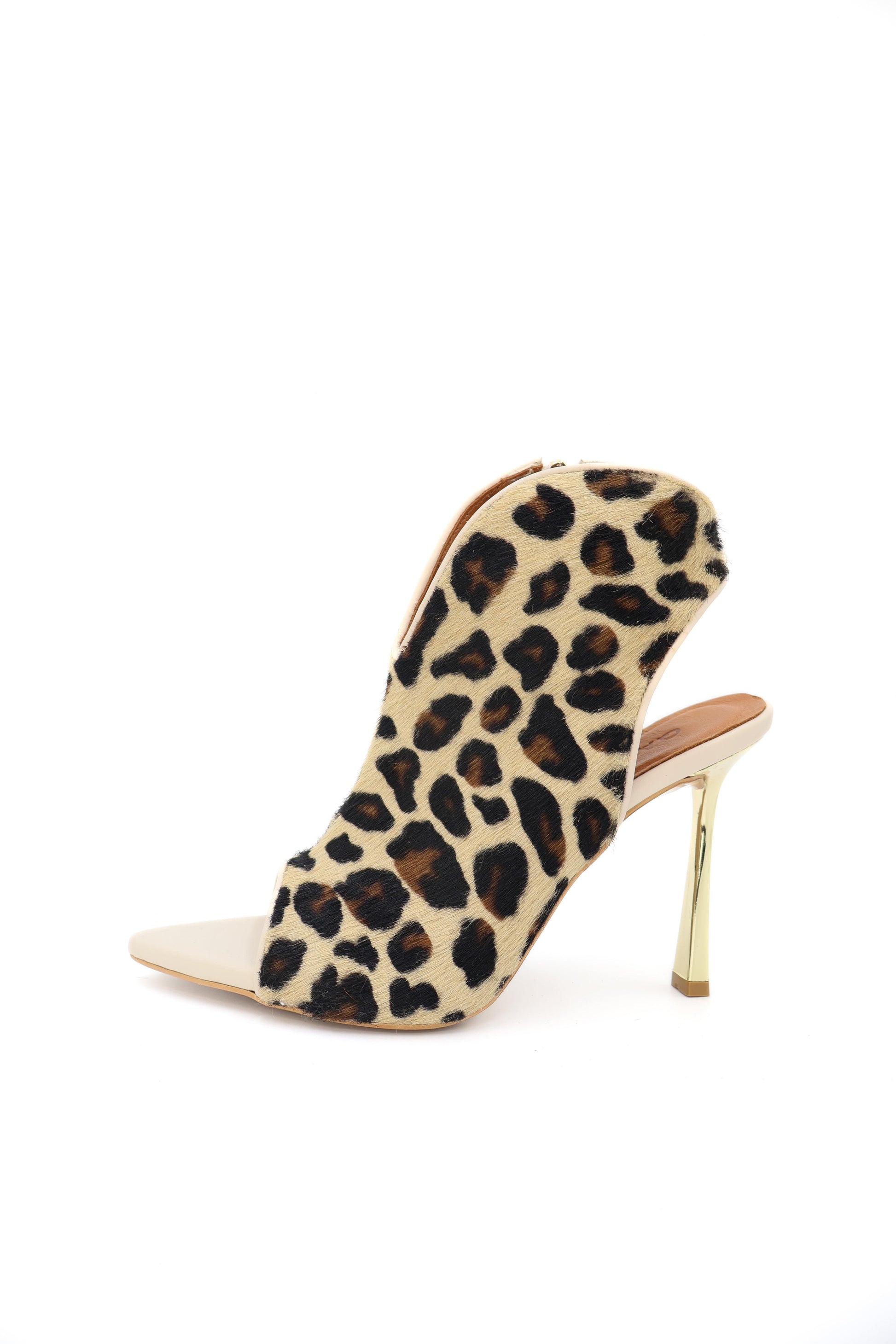 Qafarrin SAHARA NOIR – Genuine Calfskin &amp; Thai Hair Peep Toe Bootie