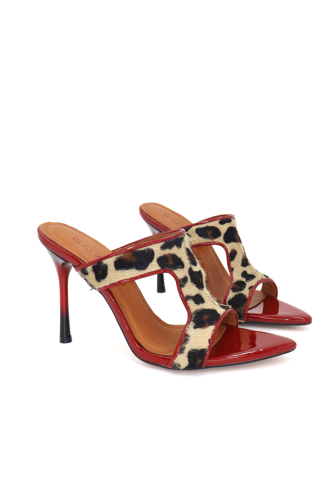 Qafarrin SCARLET SAVAGE – Hakiki Tay Deri Mule Stiletto