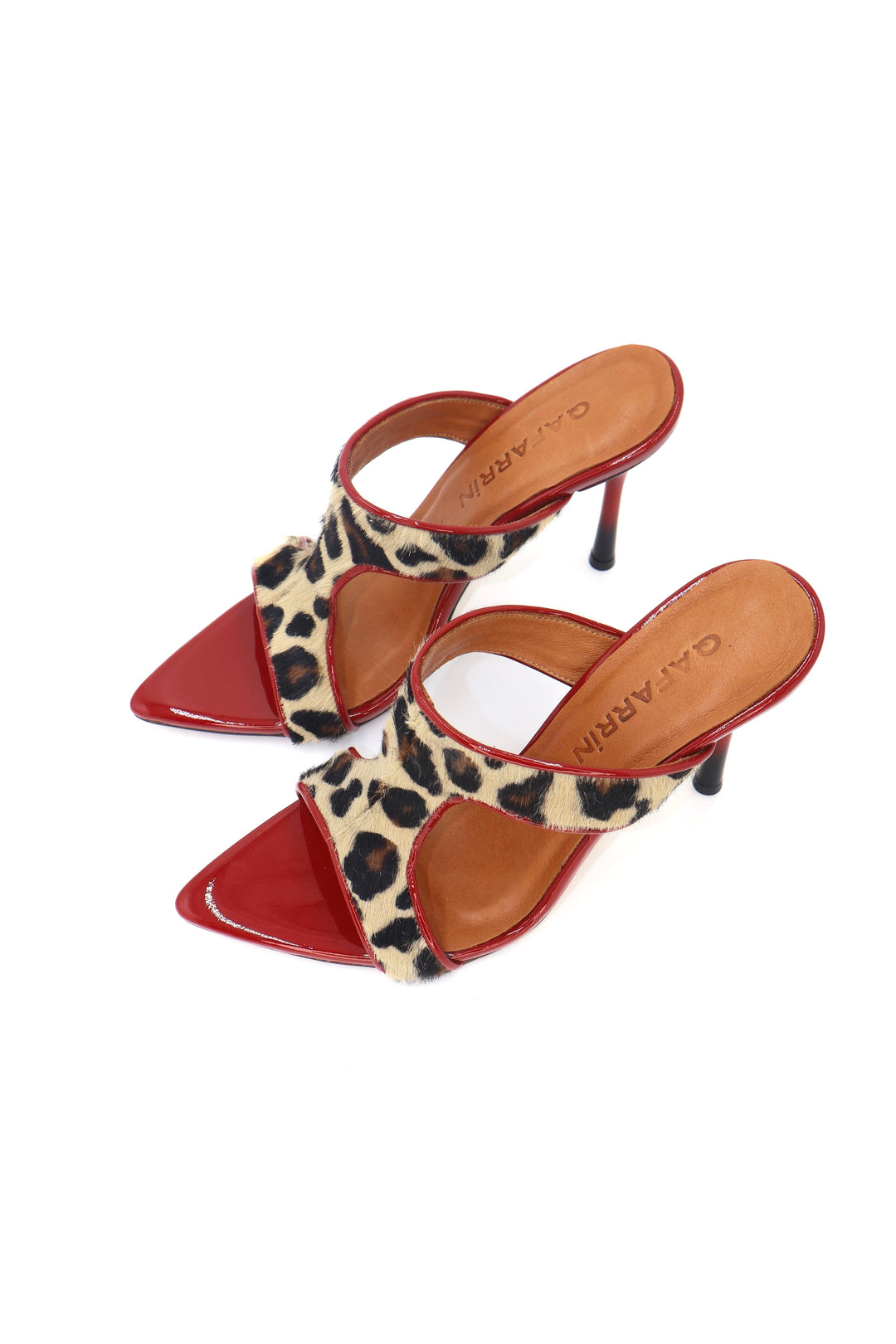 Qafarrin SCARLET SAVAGE – Hakiki Tay Deri Mule Stiletto