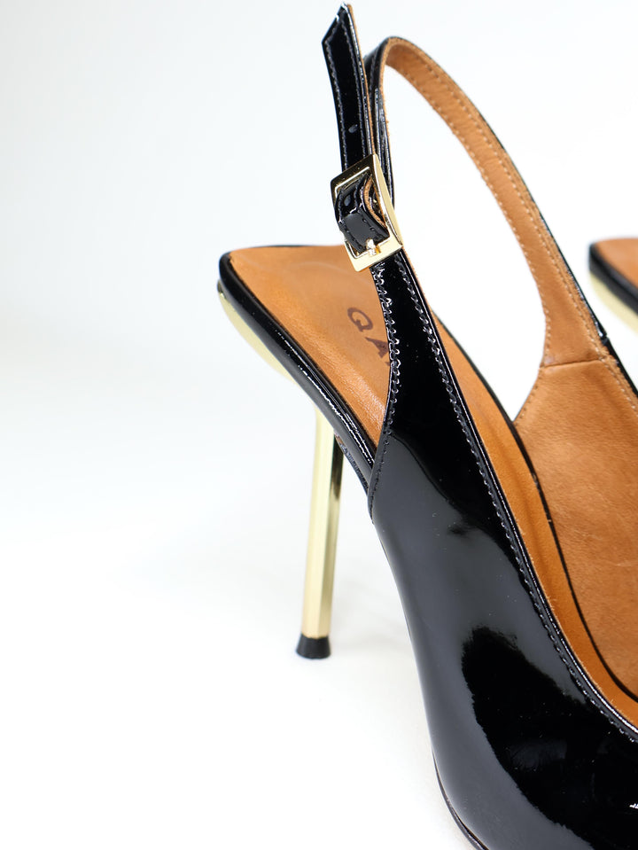 Qafarrin VELVET NOIR – Altın Tokalı Hakiki Dana Deri Stiletto