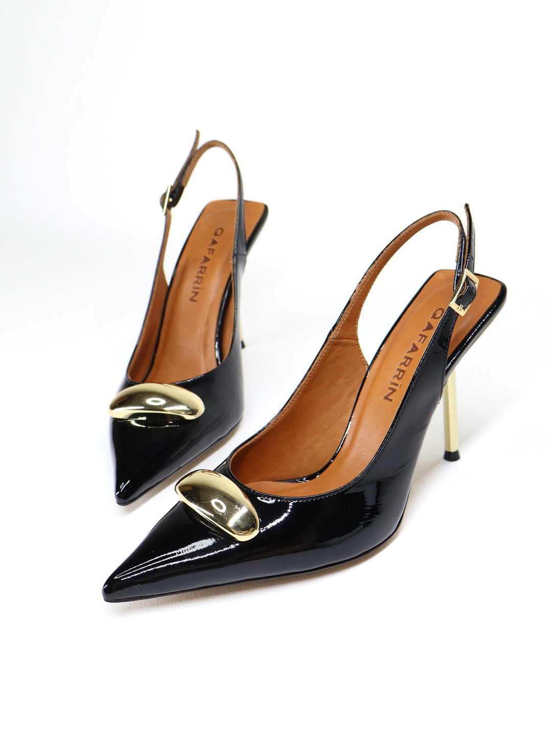 Qafarrin VELVET NOIR – Altın Tokalı Hakiki Dana Deri Stiletto