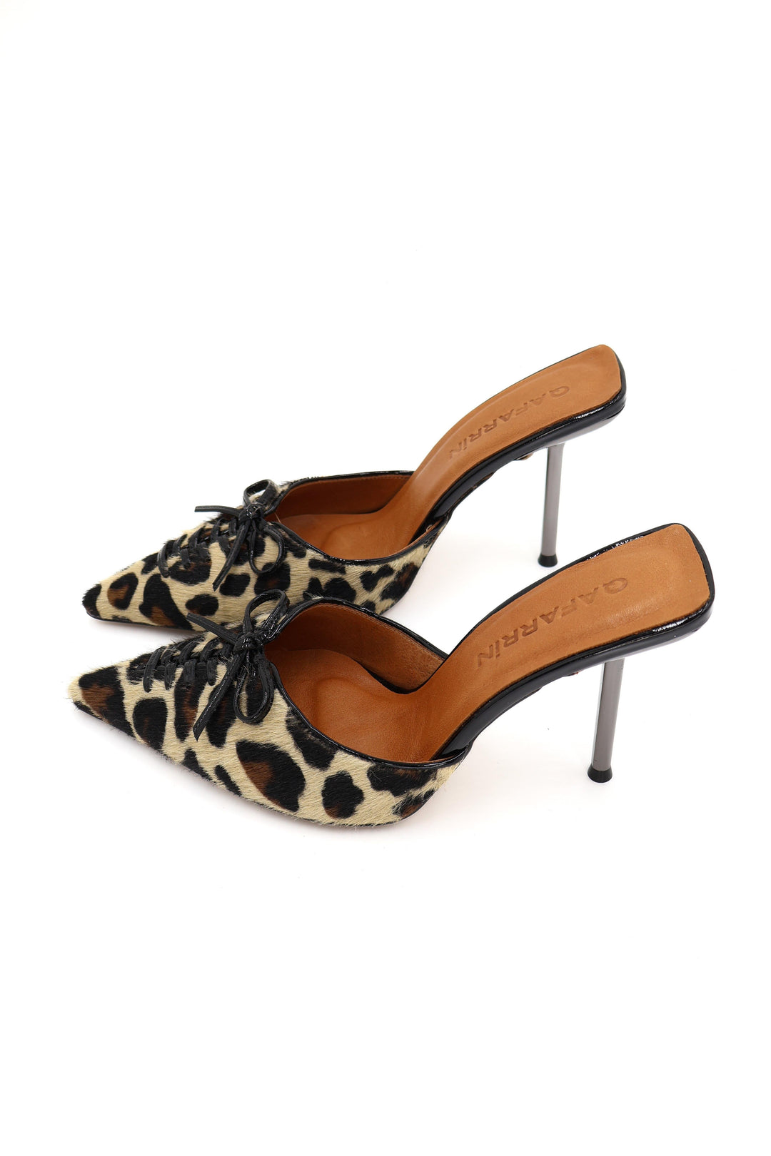 Qafarrin VIOLA LEOPARD – Hakiki Tay Deri Mule Stiletto