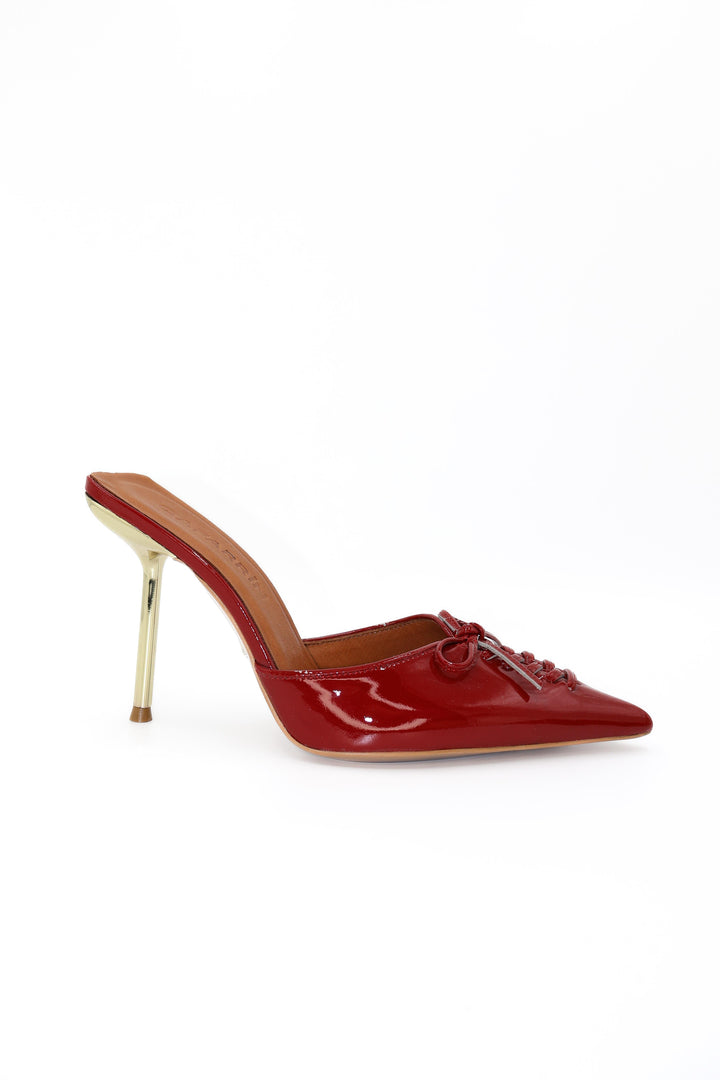 Qafarrin VIOLA RED – Hakiki Dana Deri Rugan Mule Stiletto