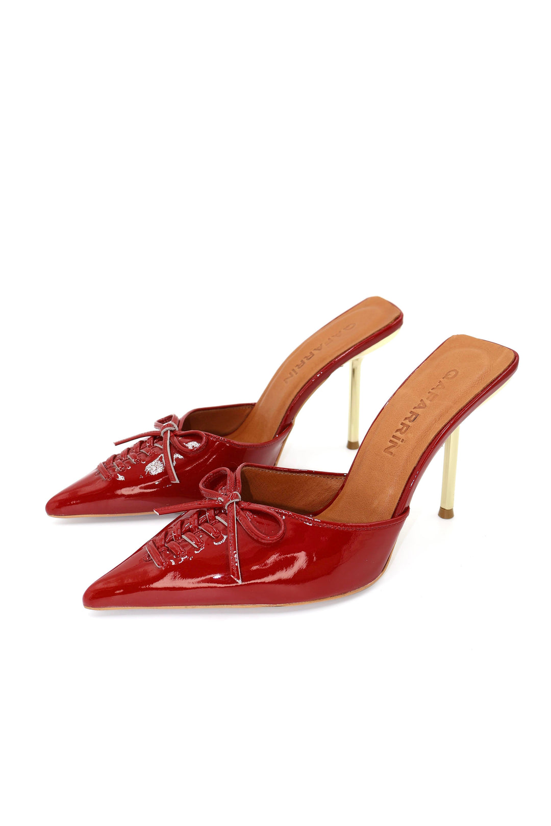 Qafarrin VIOLA RED – Hakiki Dana Deri Rugan Mule Stiletto