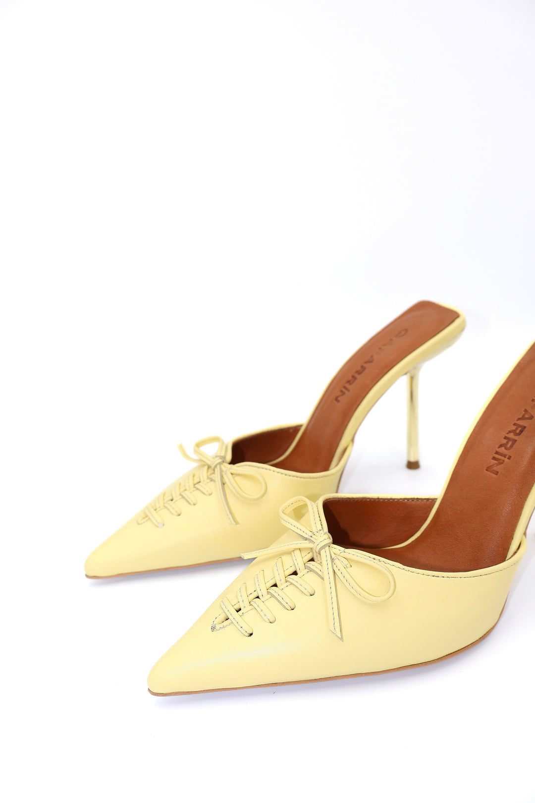 Qafarrin VIOLA YELLOW – Hakiki Dana Deri Mule Stiletto