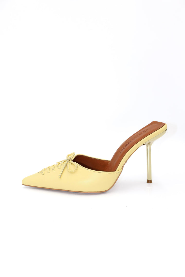 Qafarrin VIOLA YELLOW – Hakiki Dana Deri Mule Stiletto