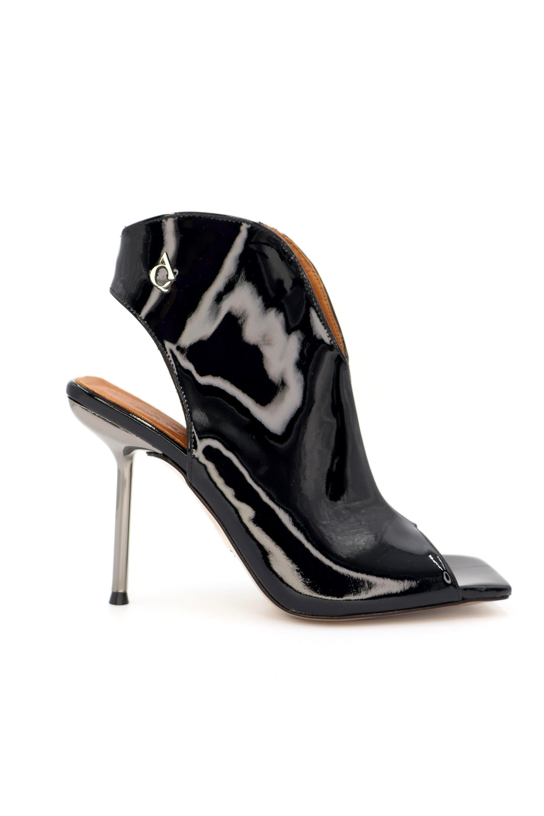 Qafarrin WILD LUXE Black – Hakiki Dana Deri Peep Toe Bootie