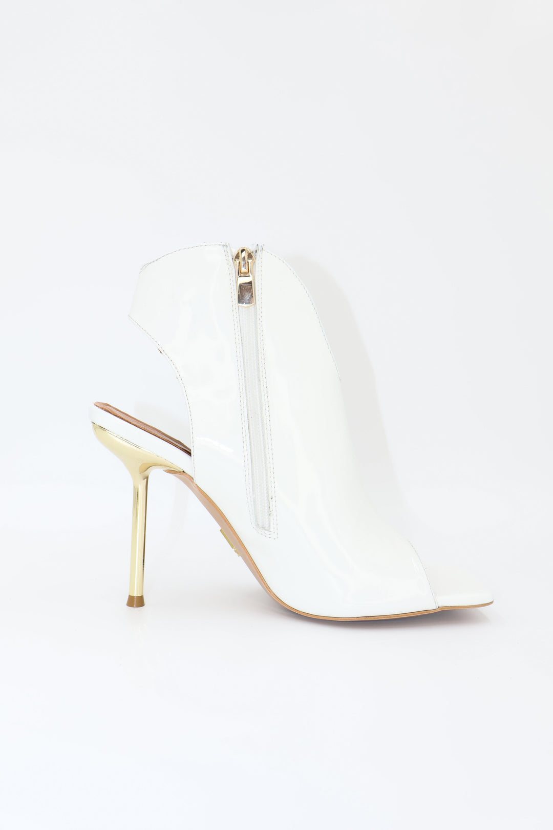 Qafarrin WILD LUXE White – Hakiki Dana Deri Peep Toe Bootie
